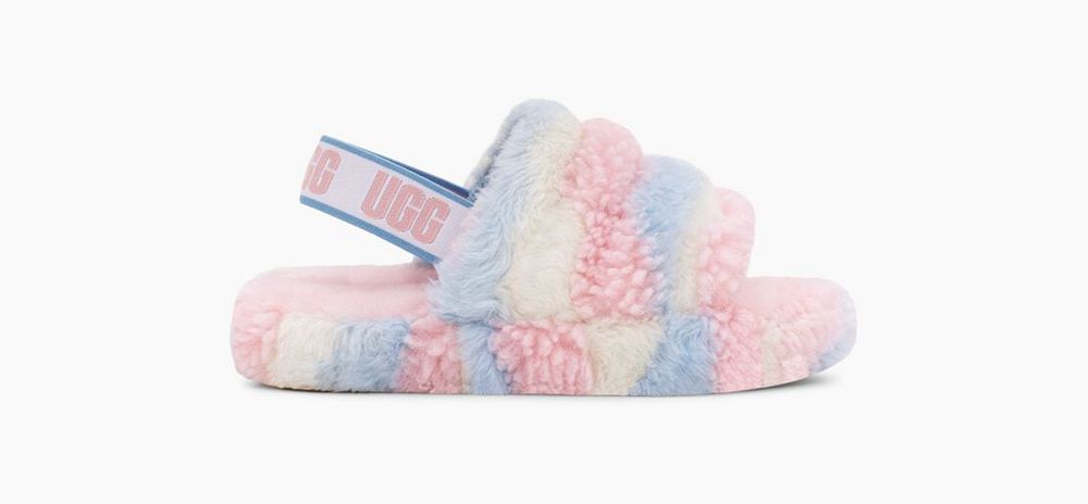 Ugg Fluff Yeah Cali Collage - Kids Slides - Stripes - NZ (4865EUCWK)